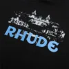 Roupa de designer moletons da moda Rhude Cassino New Loose Algodão Puro Hoodie Menino Mulheres Sitewear Jaqueta de Pullover Hip Hop