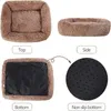 kennels pens Square Large Dog Bed Fluffy Cat Bed Long Plush Pet Sofa Mat Dogs House Kennel Winter Warm Sleeping Pets Supplies Calming Cushion 231120