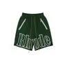 디자이너 Rhude Shorts Mens 농구 짧은 바지 23ss 럭셔리 여름 해변 팜 편지 메쉬 스트리트 패션 스웨트 팬츠 dz