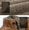 Herrläder faux läder mäns vind och vattentät varm jacka vintage pu läder fleece camping camping outwear vinter stativ krage casual male rockar 231120