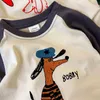 T Shirts zachte katoenen kinderen cartoon shirts schattig dierenprint baby lange mouw shirt voor jongens meisjes ee kinderen casual pullover kleren 230420