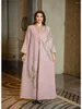 Ethnic Clothing Eid Muslim Party Dress For Women Abaya V Neck Sequins Jalabiya Morocco Dresses Dubai Abayas Kaftan Vestidos Arab Long Robe