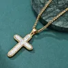 Pendant Necklaces Stamping Prismatic Inlaid Cut Bark Random Pattern Stainless Steel Cross Necklace For Women Men Classic Accessories