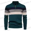 Pulls pour hommes Automne Hiver Pull tricoté Hommes Demi-pull à glissière épais col roulé homme pull en tricot pull décontracté sweat-shirts vêtements masculins T231121