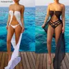 Summer Trendy Long Chiffon Bikini Cover up 2017 Beach Holiday Chiffon Dress and Underwear Sutis Swimwear New Style