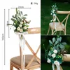 Fleurs décoratives pour dossier de chaise d'extérieur, scène d'activité El, forêt artificielle, plantes vertes, rideaux attachés