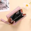 Card Holders Short Purse Embroidery Coin Multi-slot Buckle Zipper Bag Money Clip