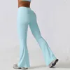 Pantalon actif flare leggings yoga pantomane femmes hautes taies large leg gym d'entraînement de fitness sport noir évasé de danse latin