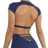 Camisas activas Antibom Yoga desnudo espalda abierta grande secado rápido apretado deportes Top correr al aire libre con almohadilla en el pecho Fitness camiseta