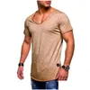 Męskie koszulki męskie Tshirty 2022 Przybyło głębokie v szyja krótkie rękawie męskie T-koszulka Slim Fit Tshirt Chudy Casual Summer Camisetas hombre dha4i