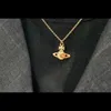 Nanaspace - Western Empress Dowager Alloy Multi Diamond Saturn Gold Ins Halsband Collar Chain Sun Moon Star