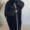 Etnische kleding Eid Open Abaya Kimono Moslim winterkleding Corduroy Fluwelen Abaya's voor vrouwen Luxe Dubai Turkije Islam Outfit Kaftan Hijab