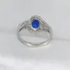 Anéis de cluster FS 6/8 Natural Sri Lanka Sapphire S925 Sterling Silver Ring Fine Fashion Charm Casamentos Jóias para Mulheres