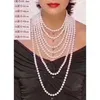 Pendant Necklaces Top Grading Japanese Akoya 7-6mm White Pearl Nelace 18"