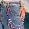 Belts Acrylic Pants Chain Y2K Style Multi Layer Heart Multicolor Waist Punk Hip-hop Keychain