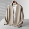 Suéter masculino de alta qualidade casual 100 cashmere cardigan suéter masculino cor sólida malha vneck puro lã estilo 231120