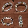 Fedi nuziali all'ingrosso Professional Eternity Diamonique Cz Simated Diamond 10Kt White Yellow Gold Filled Band Cross Ring Size 511 D Dhvhs