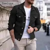 Giacche da uomo Samlona Taglie forti Uomo Denim Moda uomo Giacca di jeans con cappuccio Inverno Cappotti caldi Tasche da uomo Top Capispalla