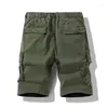 Mäns shorts för 2023 Summer Mens Casual Trouers Beach Green Black Military Cargo Work Man Short Pants Overized 30-38