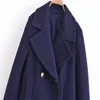 Costumes pour femmes, veste à Double boutonnage, manteau rétro à manches longues avec poche, violet chaud, Style sœur royale, mode hiver 2023
