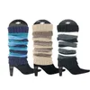 靴下靴型脚ウォーマー女性綿暖かい冬の濃厚なニットニーブートストッキングレギンスカラフルなファッションレディース長い231120