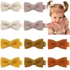 Hair Accessories 10pcs Baby Bow 2Inch Mini Clips For Fine Wool Felt Tiny Bows Fully Lined Pins Girls Infan