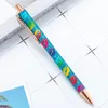 Stylos à bille en métal à poudre scintillante, 28 pièces, stylo à bille multicolore pour papeterie scolaire et fournitures de bureau