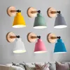 Wandleuchten Nordic Wood Lights Schlafzimmer neben LED Macaroon Moderne E27 Restaurant Bar Beleuchtung