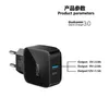 iB370 QC 3.0 US EU AU Plug Travel Power Adapter Universal Flash charging USB Wall Charger for Smart Phone