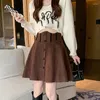 Skirts Fashion Trend Autumn/Winter Plus-size Elegant Temperament Girly Imitation Deerskin Velvet Lined Puffy Skirt A-line Swing