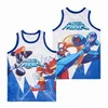 Film Basketball Film MEGAMAN Maillots Mega Man Rockman Rock Roll 2010 Pull Respirant Rétro Lycée HipHop Équipe Cousu Sport Vintage College Shirt