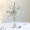 Christmas Decorations Iron Tree Toppers Star with LED Wire Lights for Home Year Festival Party Decoration 231120