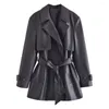 Women's Jackets 2023 Autumn Winter Women Wear European American Style Versatile Faux Leather Short Windbreaker Coat Female Top