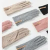 Cinq doigts gants femmes automne hiver garder au chaud écran tactile mince gants de cachemire cyclisme conduite mode élégante lettre marque coupe-vent 231120