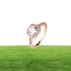 Yhamni Original Fashion Real Rose Gold Rings for Women 1CT 6mm Top Quality Rose Gold Ring Jewelry AR035978886668009516