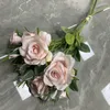 Dekorative Blumen 15 Köpfe Simulation Rose Handgemachte Blume Wohnzimmer Indoor Esstisch Künstliche Anordnung