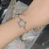 Цепи Shiny Afinestone Hollow Star Collece Elegant Harajuku Korean Fashion жемчуж