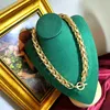 Collier ras du cou en laiton plaqué or 24K, Vintage, tendance, chaîne épaisse tissée, boucle OT, accessoire de bijoux pour femmes et filles