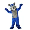 2024 Disfraz de mascota de lobo azul de felpa de Halloween Conejito de Pascua Disfraz de peluche Tema de disfraces Vestido de lujo Publicidad Traje de fiesta de cumpleaños Traje