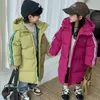 Vestes Hiver à capuche chaud coton manteau allongé garçons filles 2 9 ans veste épaissie 2023 mode coréenne vêtements pour enfants 231120