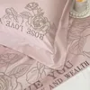 Set di biancheria da letto Set copripiumino rosa romantico di lusso Lenzuola e federe ricamate con fiori di rosa in puro cotone Tessili per la casa