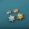 Broches petit hexagramme Zircon cuivre coréen BlingBling étoile épinglettes en laiton pour robe costume pull bijoux de fête