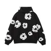 5a Flower Full Hoodies Print Pants Overized Streetwear Straight Casual Men and Women Denim Trousers tårar Size S-XL Hoodie Sweatpants Suit Tracksuit Hoodie