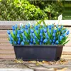 Decorative Flowers 8 Bundles Artificial Tulips UV Resistant Faux Greenery Shrubs Plants For Home Garden Porch Window Farmhouse Decor