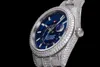 Orologio 2023 Sky-Dweller Custom 904L Acciaio pregiato 42MM Resistenza ai graffi Vetro zaffiro Specchio Puntatore luminoso blu ghiaccio Movimento 9001 completamente automatico