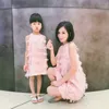 Family Matching Outfits Mother Daughter Dress for Summer Holiday Family Matching Outfit Clothes Children Pink Tassel Dress for Birthday Women Dress 230421