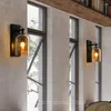 Lâmpadas de parede Lâmpada de vidro criativo nórdico âmbar/cinza cinza luz de ferro simples luz para o quarto restaurante o restaurante corredor escadas decoração