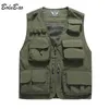 Mens Vests Bolubao Tank Top with Multiple Pockets Thin Trend Mesh Breathable and Detachable Waistcoat Outdoor Mountain Fishing Casual 231120