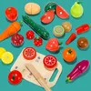 Кухни Play Food Детские игрушки для резки фруктов и овощей Ролевые игры Моделирование кухни Притворная игрушка Деревянная магнитная резка Набор фруктов Игры Подарки 231120