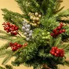 Decorative Flowers 1-20 Branches Glitter 14 Heads Artificial Berries Xmas Tree Bouquet Holly Berry Stamen Plant Christmas Party Home Decor